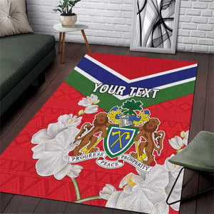 Personalized Gambia Area Rug Coat Of Arms - African Pattern