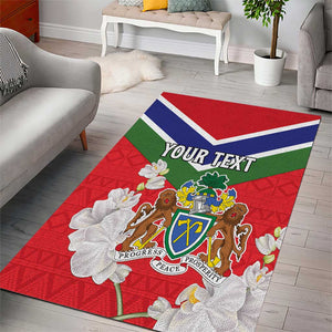 Personalized Gambia Area Rug Coat Of Arms - African Pattern