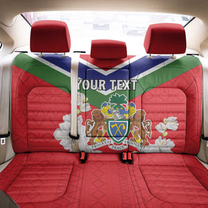 Personalized Gambia Back Car Seat Cover Coat Of Arms - African Pattern