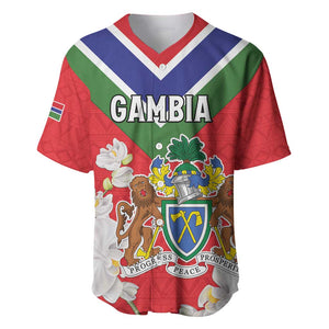 Personalized Gambia Baseball Jersey Coat Of Arms - African Pattern