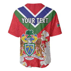 Personalized Gambia Baseball Jersey Coat Of Arms - African Pattern