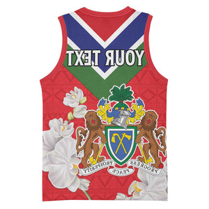 Personalized Gambia Basketball Jersey Coat Of Arms - African Pattern - African Pride