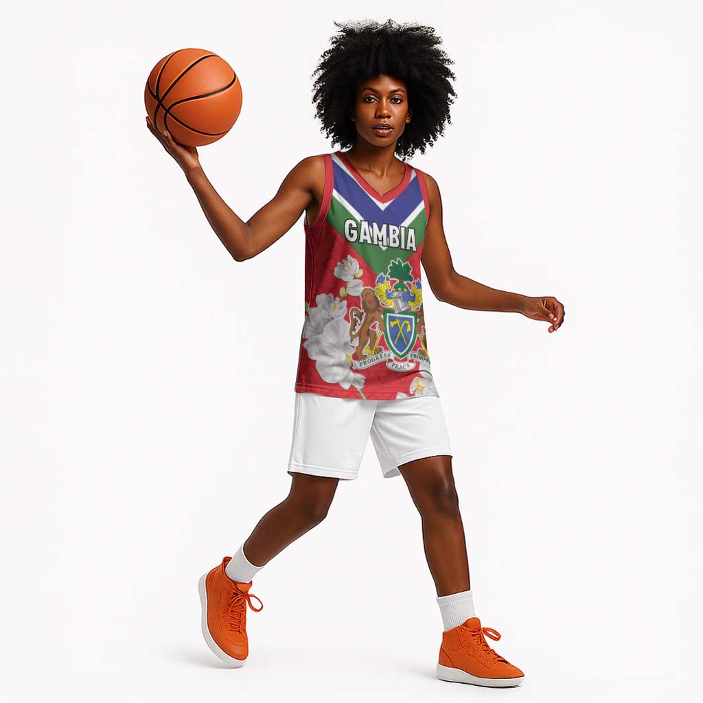Personalized Gambia Basketball Jersey Coat Of Arms - African Pattern - African Pride
