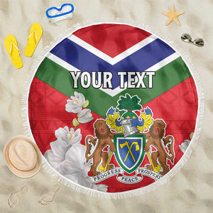 Personalized Gambia Beach Blanket Coat Of Arms - African Pattern