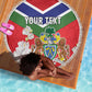 Personalized Gambia Beach Blanket Coat Of Arms - African Pattern