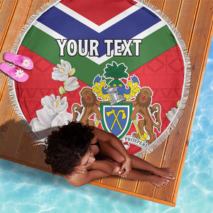 Personalized Gambia Beach Blanket Coat Of Arms - African Pattern