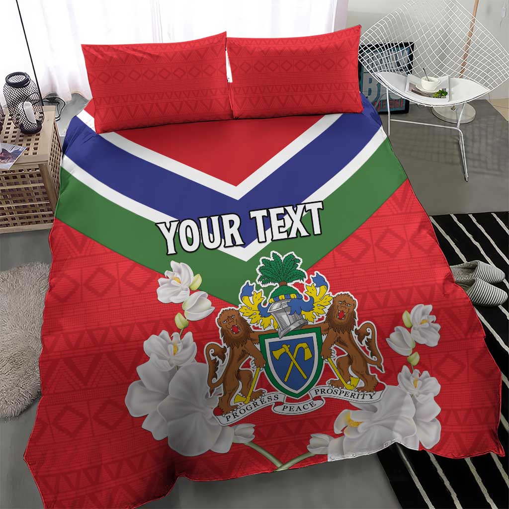 Personalized Gambia Bedding Set Coat Of Arms - African Pattern