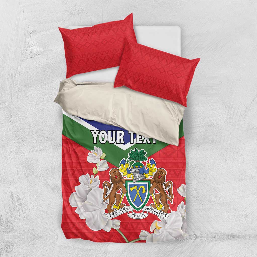Personalized Gambia Bedding Set Coat Of Arms - African Pattern