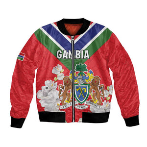 Personalized Gambia Bomber Jacket Coat Of Arms - African Pattern