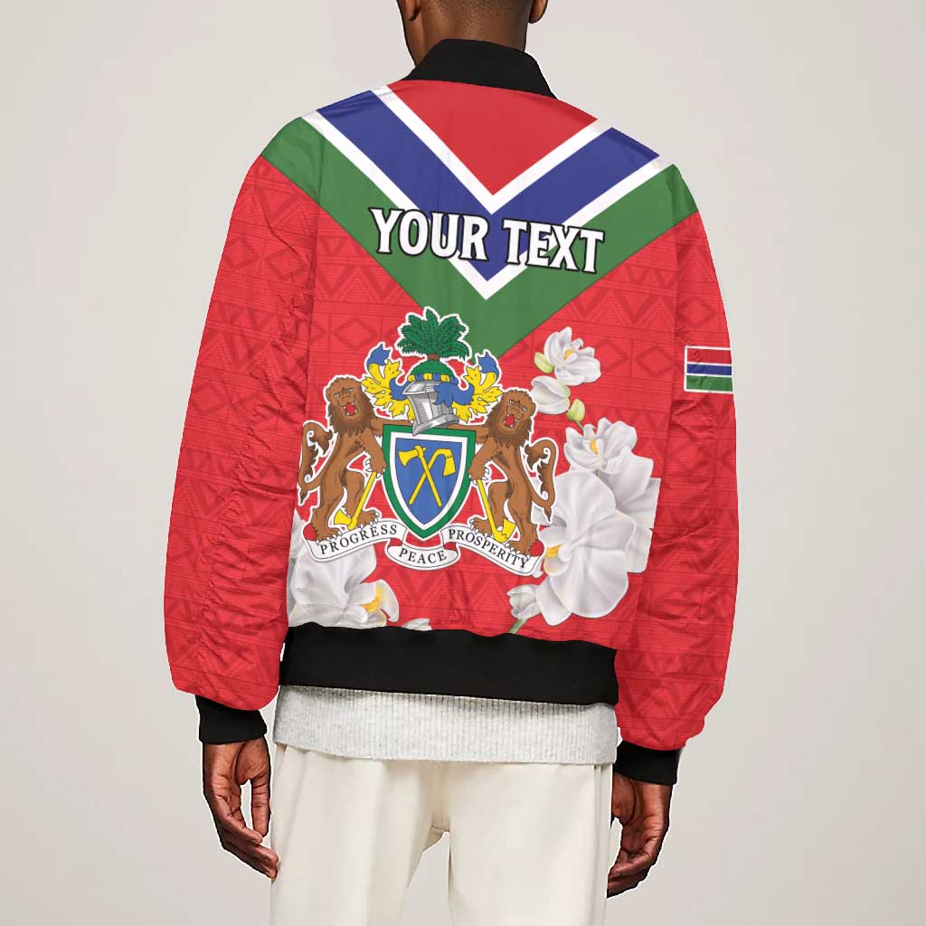 Personalized Gambia Bomber Jacket Coat Of Arms - African Pattern