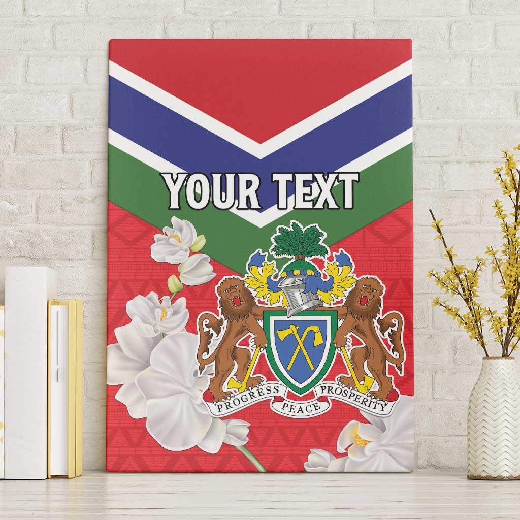 Personalized Gambia Canvas Wall Art Coat Of Arms - African Pattern