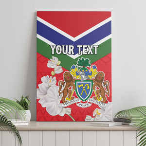 Personalized Gambia Canvas Wall Art Coat Of Arms - African Pattern