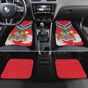 Personalized Gambia Car Mats Coat Of Arms - African Pattern