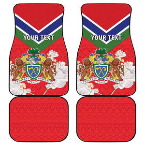 Personalized Gambia Car Mats Coat Of Arms - African Pattern