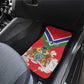 Personalized Gambia Car Mats Coat Of Arms - African Pattern