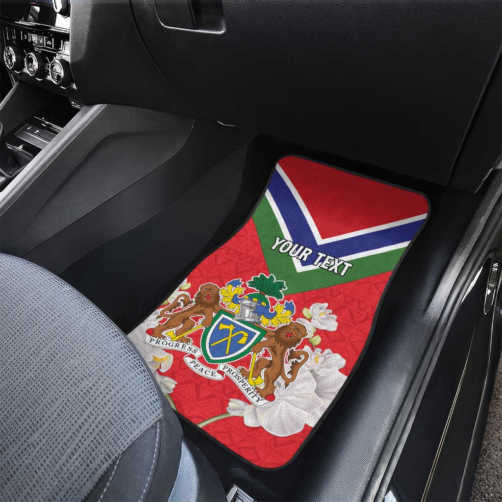 Personalized Gambia Car Mats Coat Of Arms - African Pattern