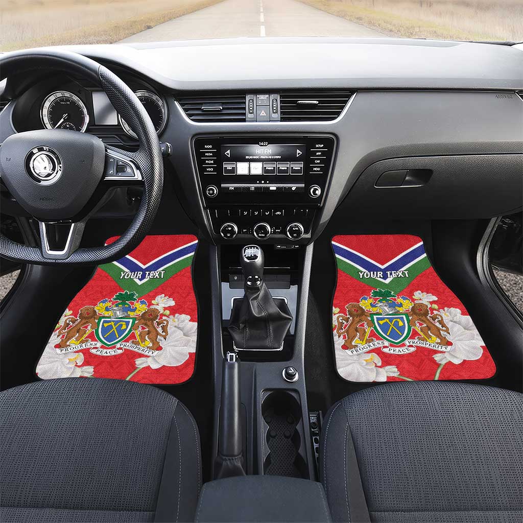 Personalized Gambia Car Mats Coat Of Arms - African Pattern