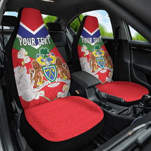 Personalized Gambia Car Seat Cover Coat Of Arms - African Pattern