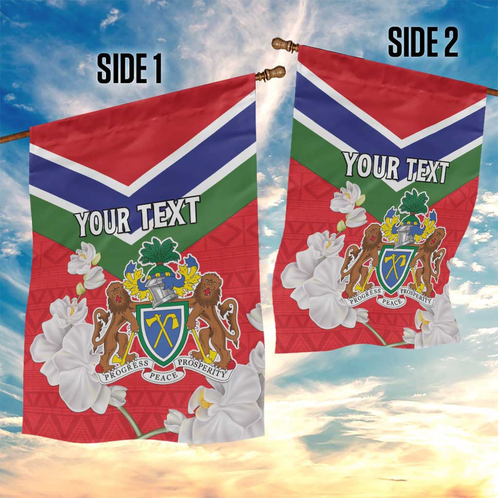 Personalized Gambia Garden Flag Coat Of Arms - African Pattern