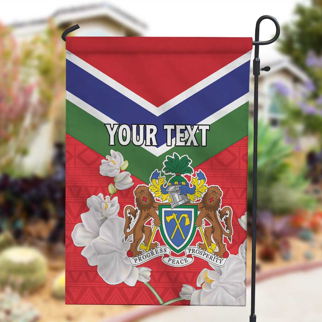 Personalized Gambia Garden Flag Coat Of Arms - African Pattern
