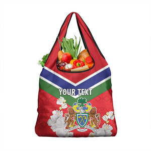 Personalized Gambia Grocery Bag Coat Of Arms - African Pattern