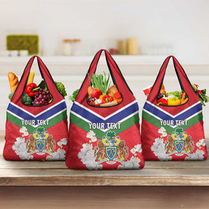 Personalized Gambia Grocery Bag Coat Of Arms - African Pattern
