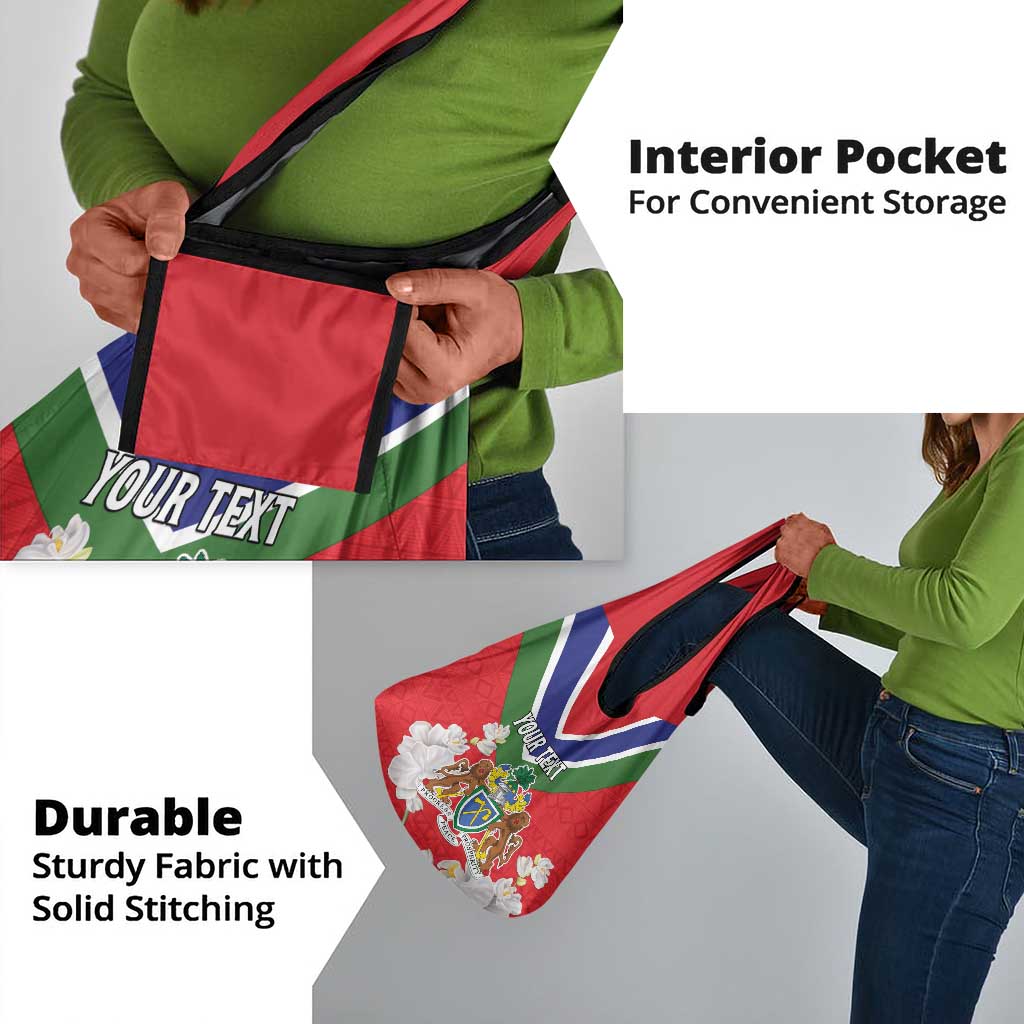 Personalized Gambia Grocery Bag Coat Of Arms - African Pattern