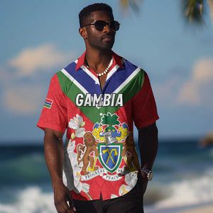 Personalized Gambia Hawaiian Shirt Coat Of Arms - African Pattern