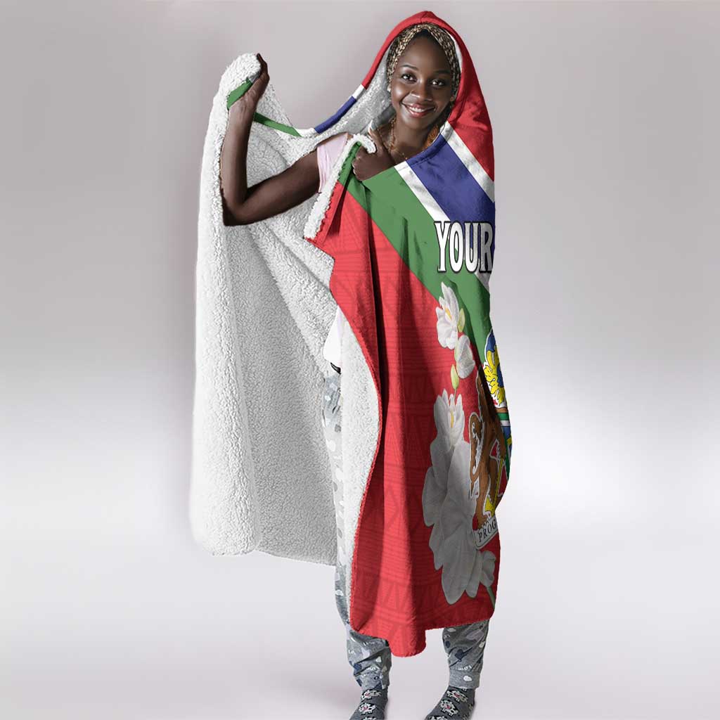 Personalized Gambia Hooded Blanket Coat Of Arms - African Pattern
