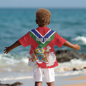 Personalized Gambia Kid Hawaiian Shirt Coat Of Arms - African Pattern