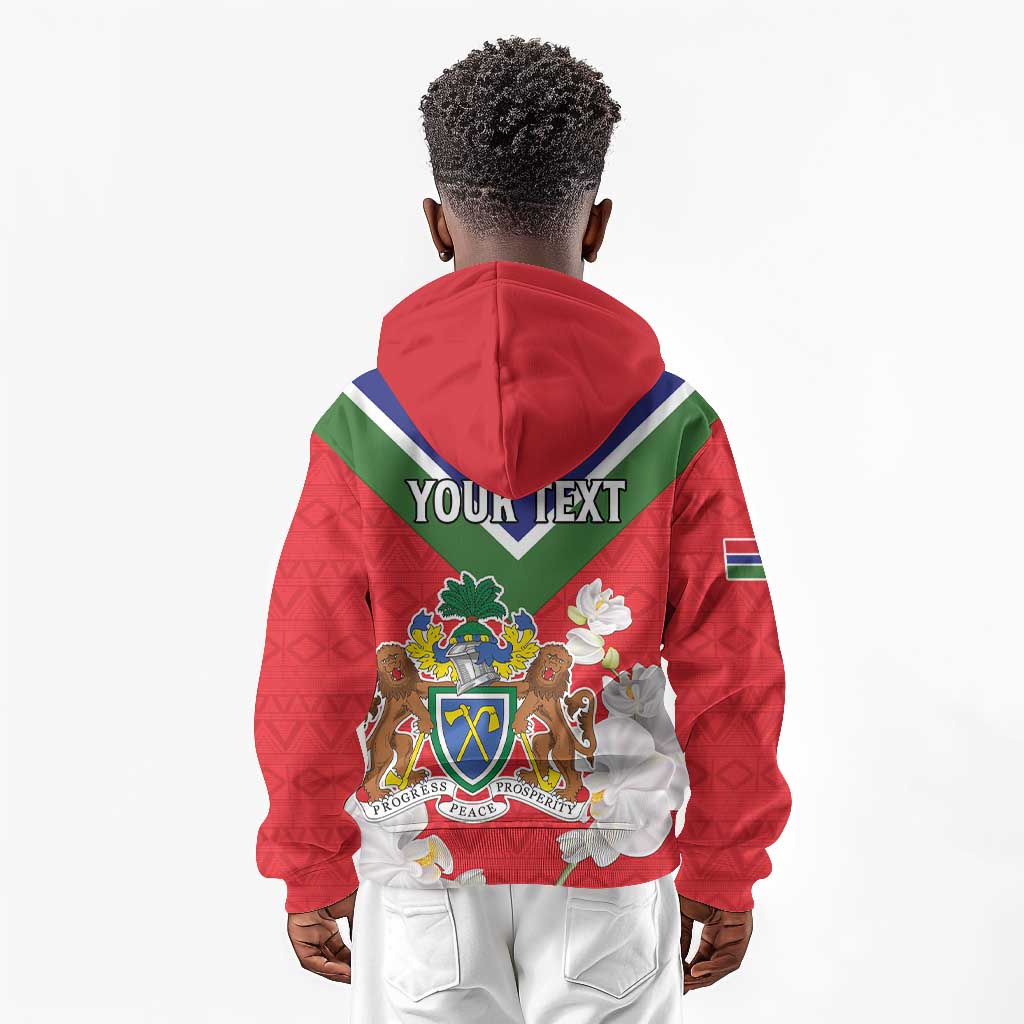 Personalized Gambia Kid Hoodie Coat Of Arms - African Pattern