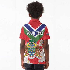 Personalized Gambia Kid Polo Shirt Coat Of Arms - African Pattern