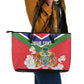 Personalized Gambia Leather Tote Bag Coat Of Arms - African Pattern