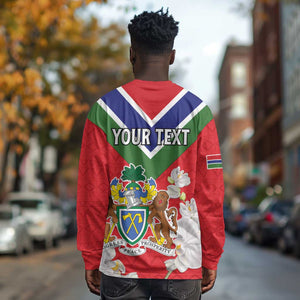 Personalized Gambia Long Sleeve Shirt Coat Of Arms - African Pattern