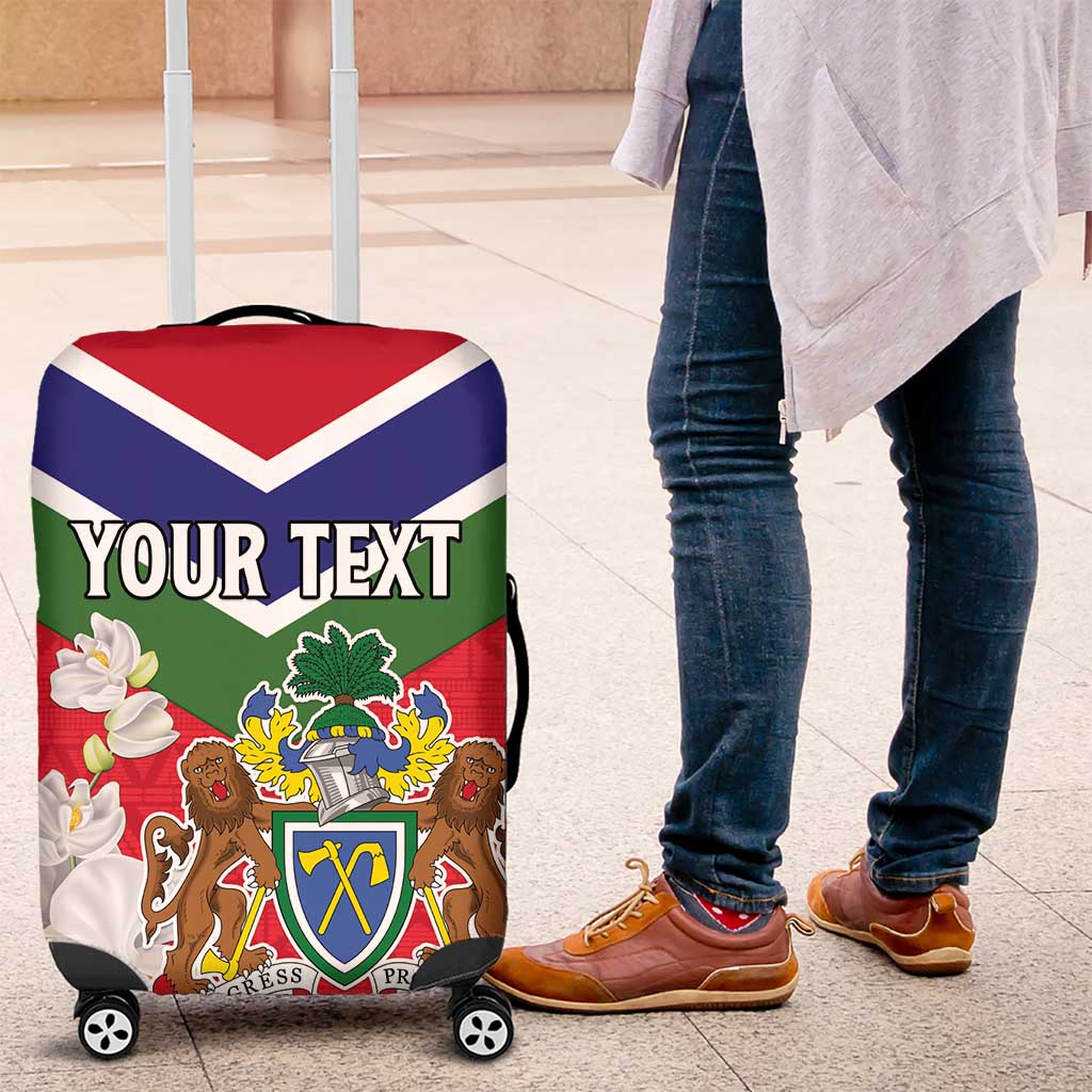 Personalized Gambia Luggage Cover Coat Of Arms - African Pattern