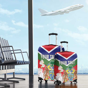Personalized Gambia Luggage Cover Coat Of Arms - African Pattern