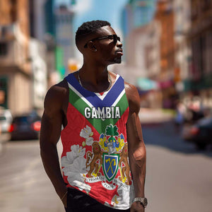 Personalized Gambia Men Tank Top Coat Of Arms - African Pattern