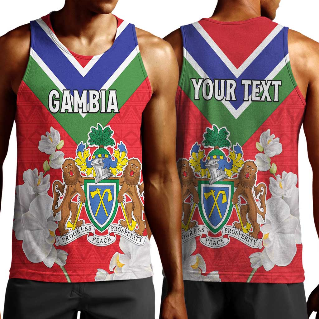 Personalized Gambia Men Tank Top Coat Of Arms - African Pattern