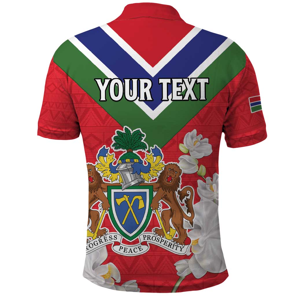 Personalized Gambia Polo Shirt Coat Of Arms - African Pattern