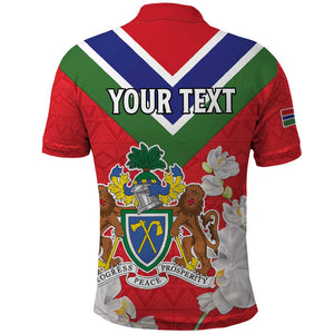 Personalized Gambia Polo Shirt Coat Of Arms - African Pattern