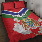 Personalized Gambia Quilt Bed Set Coat Of Arms - African Pattern