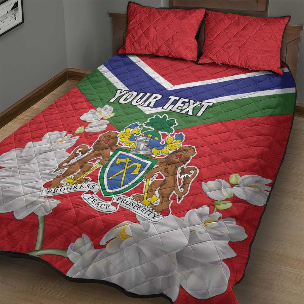 Personalized Gambia Quilt Bed Set Coat Of Arms - African Pattern