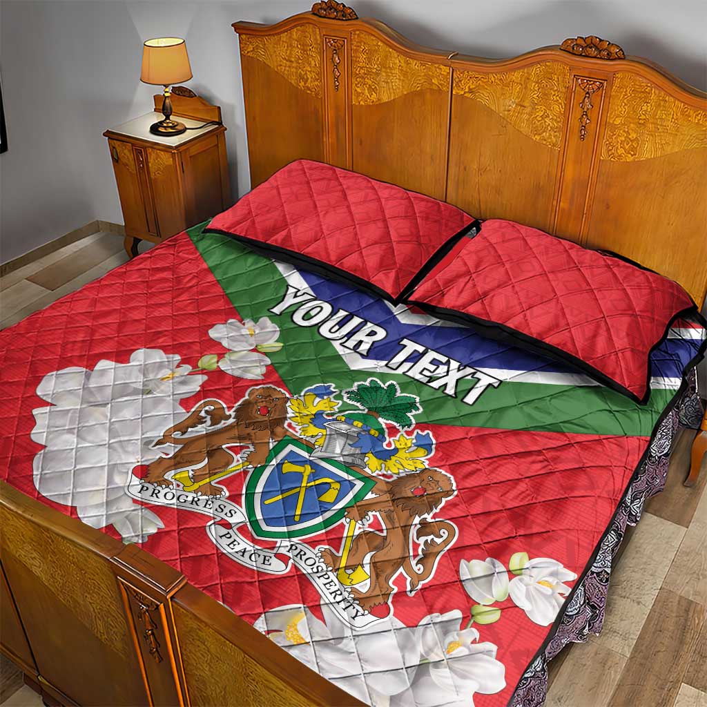 Personalized Gambia Quilt Bed Set Coat Of Arms - African Pattern