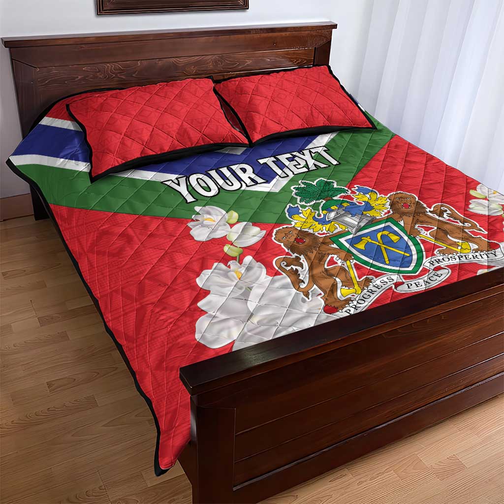 Personalized Gambia Quilt Bed Set Coat Of Arms - African Pattern