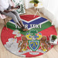 Personalized Gambia Round Carpet Coat Of Arms - African Pattern