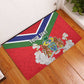 Personalized Gambia Rubber Doormat Coat Of Arms - African Pattern