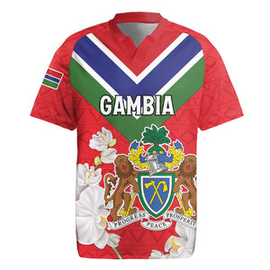 Personalized Gambia Rugby Jersey Coat Of Arms - African Pattern