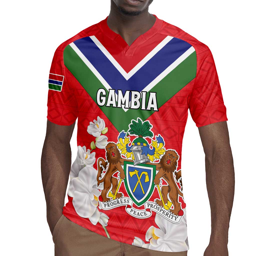 Personalized Gambia Rugby Jersey Coat Of Arms - African Pattern