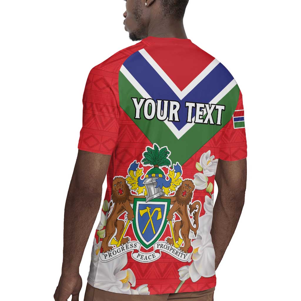 Personalized Gambia Rugby Jersey Coat Of Arms - African Pattern