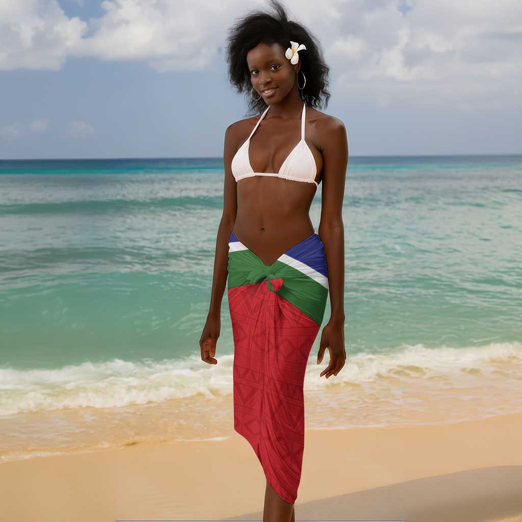Personalized Gambia Sarong Coat Of Arms - African Pattern